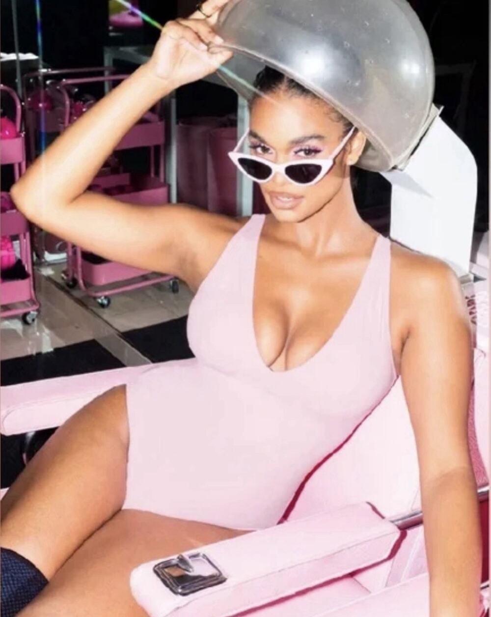 TA3 Plungey 2.0 Swimsuit Light Pink One Piece Lace Up Back 3X Reg Long
